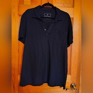 Mutual Weave Men’s Black Short-Sleeve Polo Henley NWT